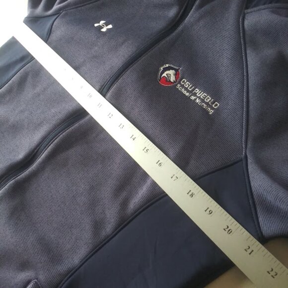 Under Armour women's size blue, red and white hooded jacket - Picture 7 of 16